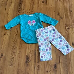 Teal Butterfly Kids Matching Set